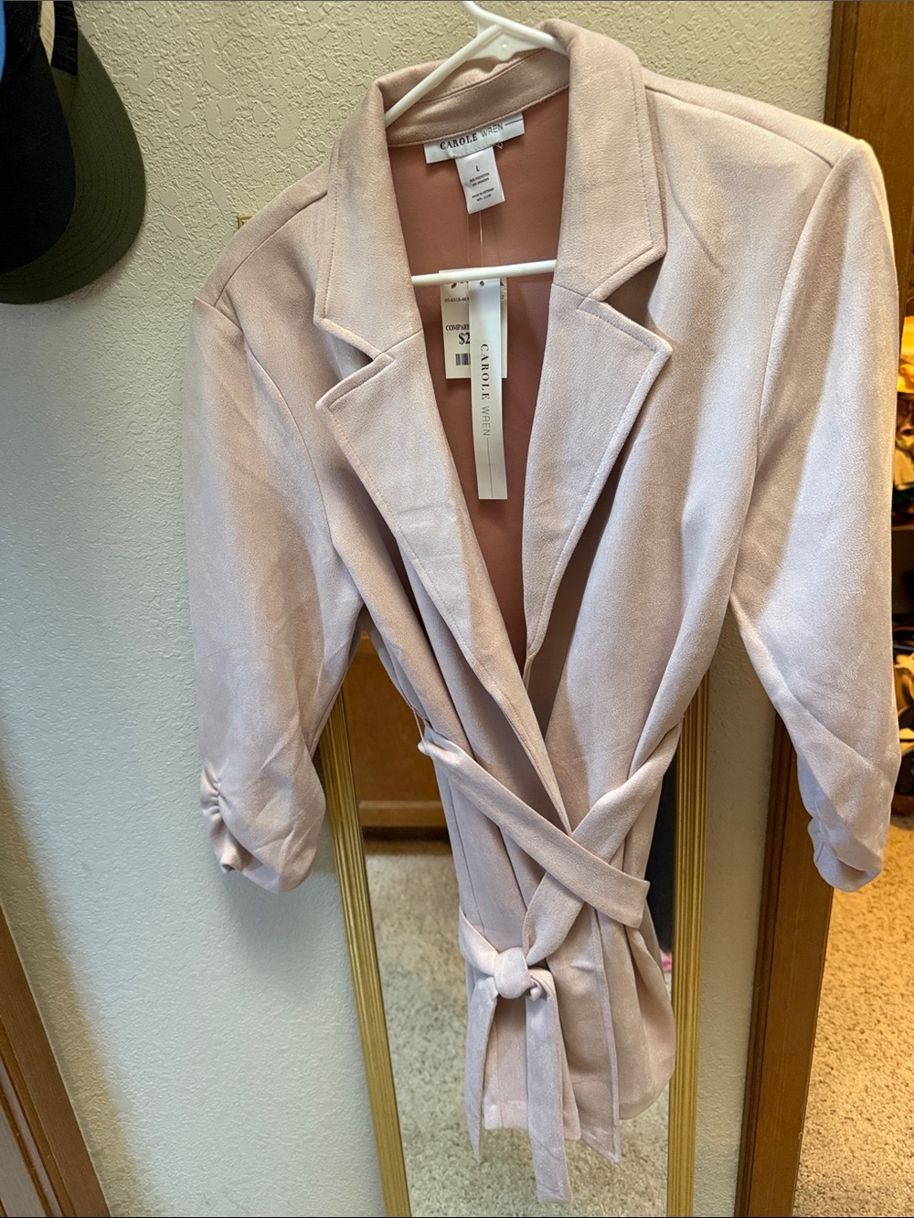 Carole Little Dusty Blush Tie-Waist Blazer